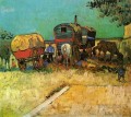 Campamento de gitanos con caravanas Vincent van Gogh